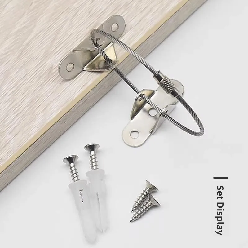 Stainless Steel Wall-Mounted Furniture Anti-Tipper for Bookshelf Cabinet Shoe Cabinet Wardrobe Fixed Strap Organizer view 3