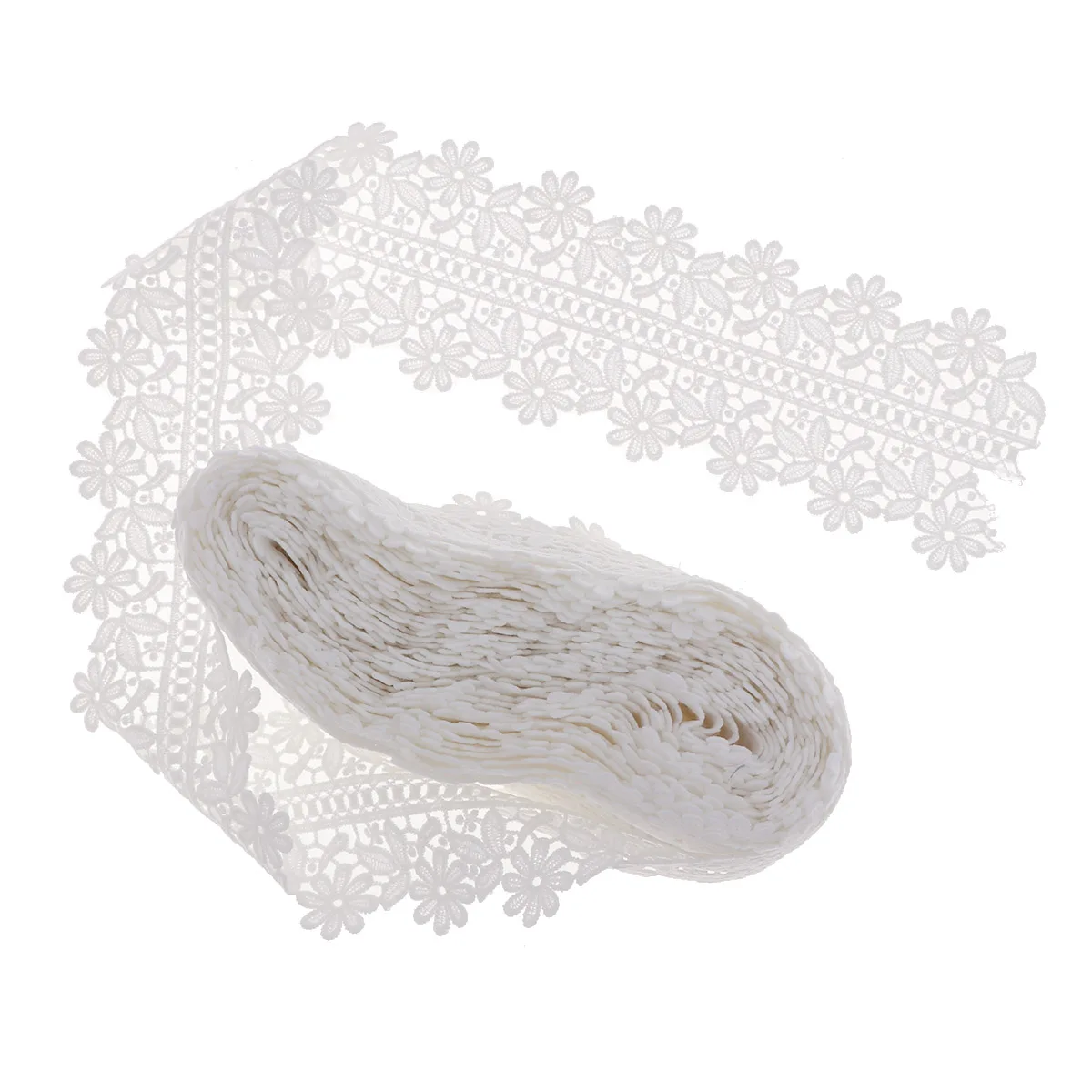 

10Yard White Lace Trim for WeddingDress Curtains Tablecloth Handmade Crafts Decorative Ribbon Vintage Tulle Fabric