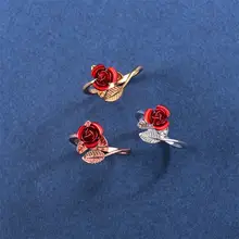 Open Rose Ring Adjustable Size #6