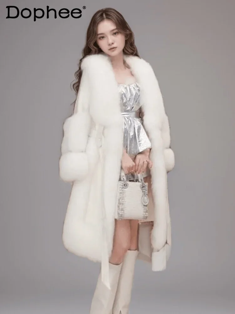 Temperament Celebrity Winter Thickened Warm Cotton Clothes Fashionable Luxury Versatile Extravagant Faux Fur Jacket Women