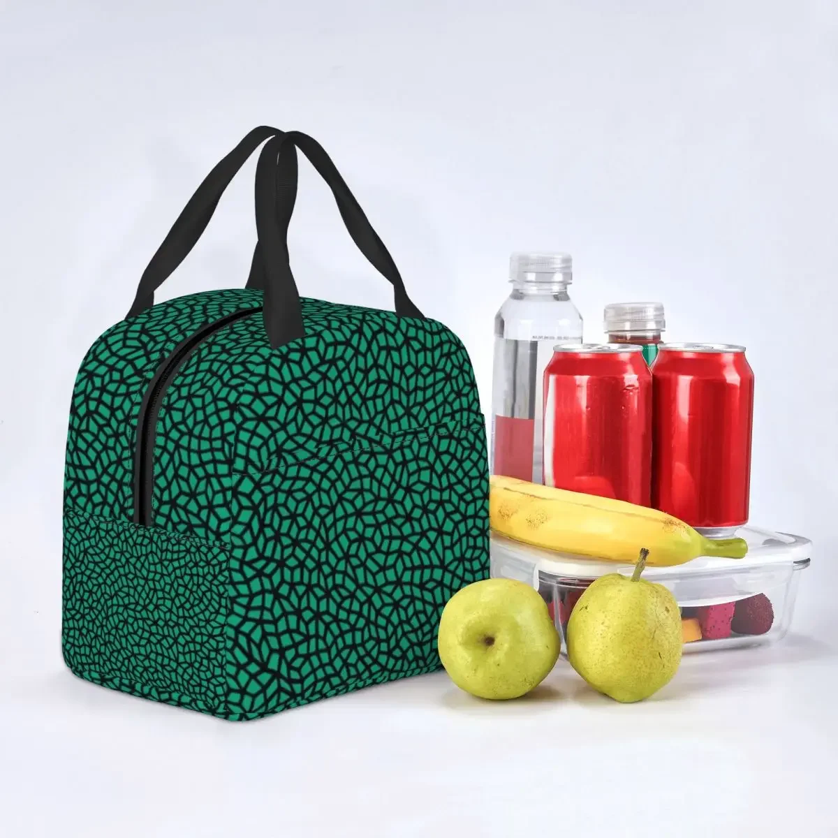 Infinity Green Yayoi Kusama Bolsa de almuerzo con aislamiento térmico para mujer, impresiones de arte japonés, bolsa de almuerzo para la escuela, caja de comida multifunción