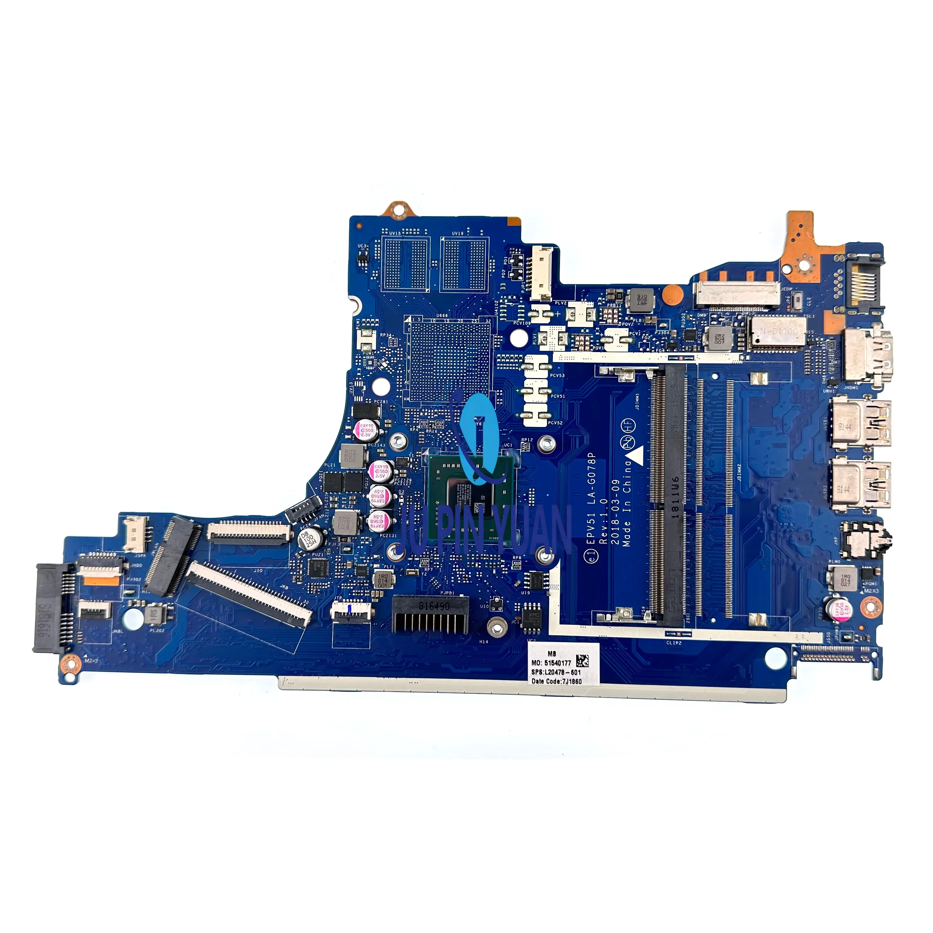L20478-601 L54792-601 L20477-601 L50006-601 For HP Pavilion 15-DB 15T-DB 255 G7 Laptop Motherboard LA-G078P L50005-601 Tested