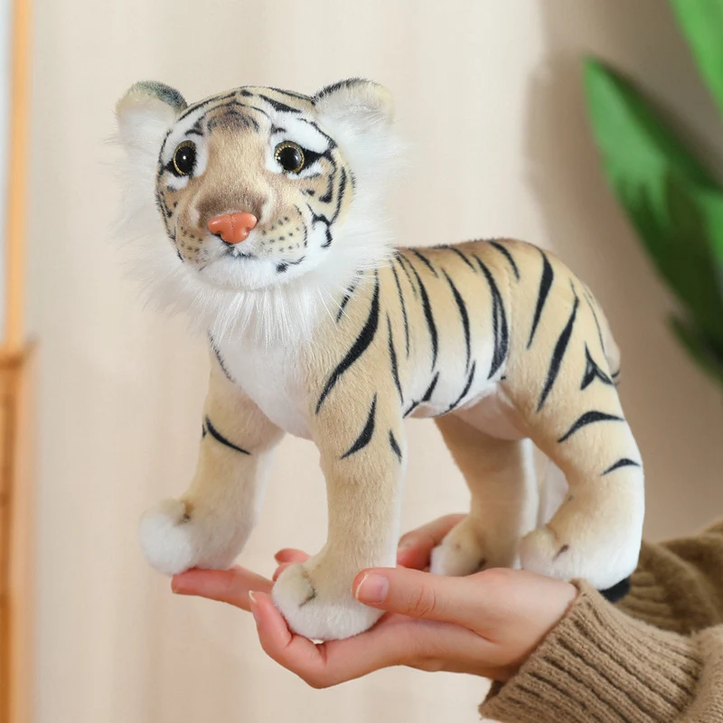 Simulação quente suporte leão tigre leopardo brinquedos de pelúcia decoração para casa animais bonitos bonecas macio real como travesseiro para meninos presente