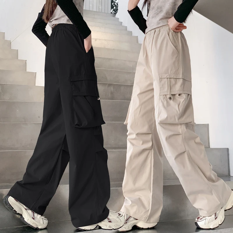 

New Autumn School Kids Casual Cargo Pants with Side Pocket for Teens Girls Casual Straight Leg Trousers Children Sweatpants 5-14