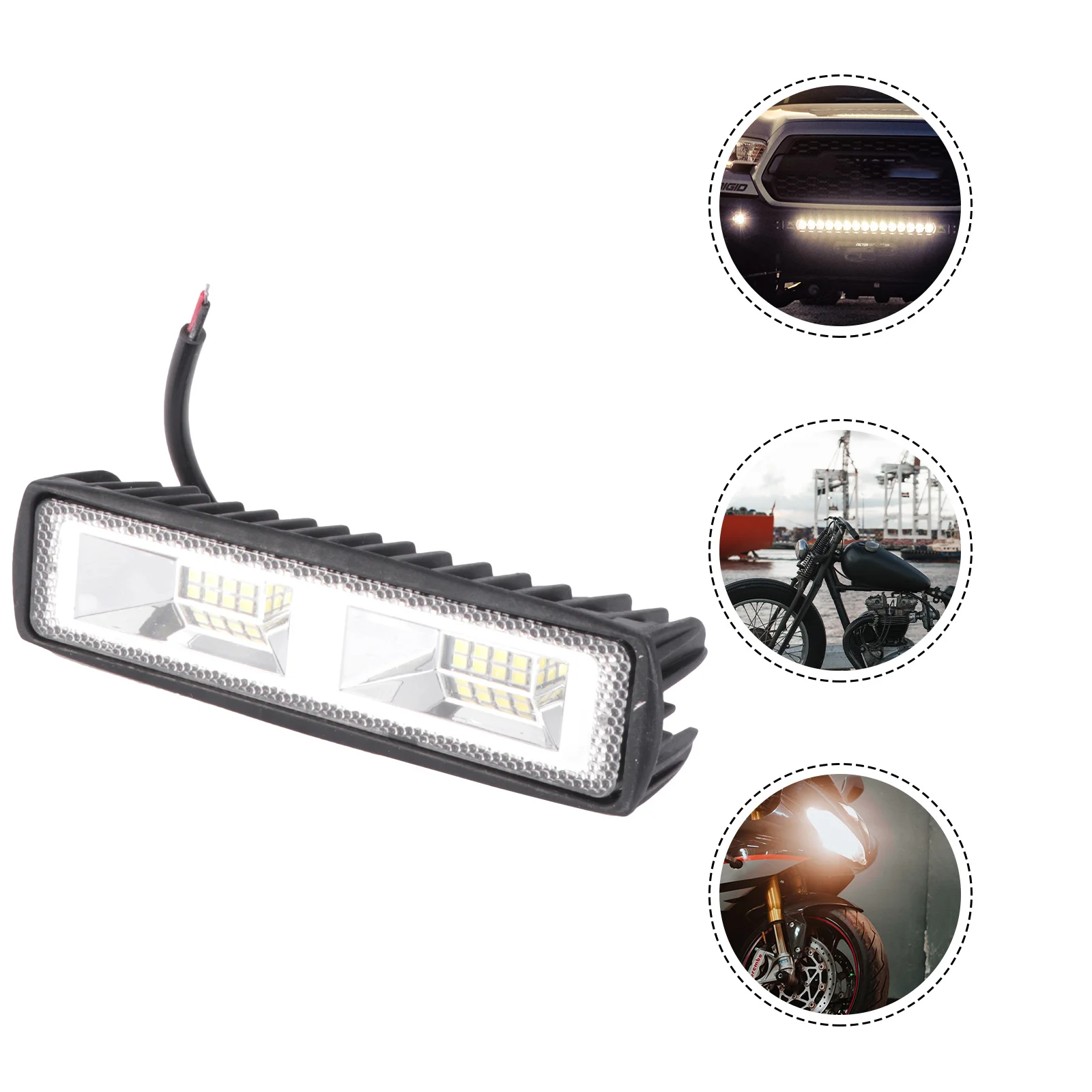 

48W 16Led Work Light Car Dome Lamp For Suv Rv Truck Motorcycle Boat Trailer Off-Road Use Led Car Lights Double Row Eco-Friendly