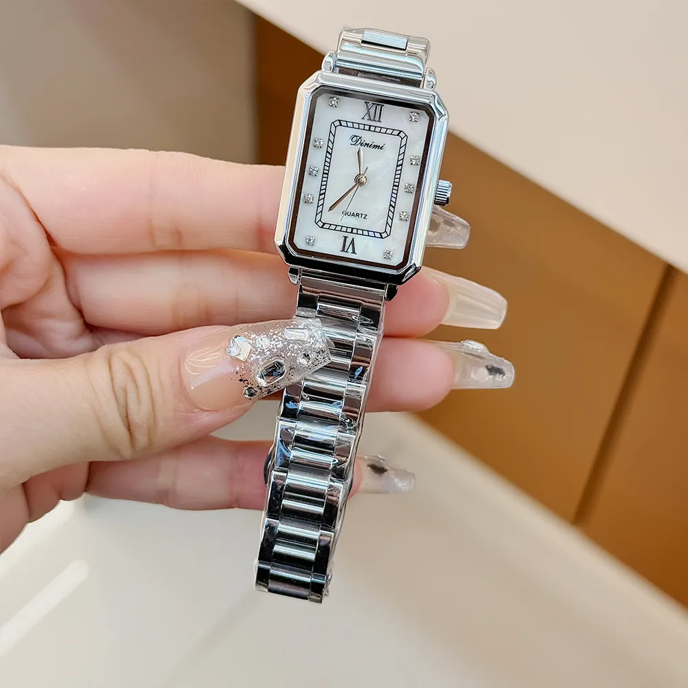 

Retro-Style Women'S Watch, Square Steel Band Quartz Watch, New Style, Women'S Wristwatch, Gift For Women, Birthday Present.