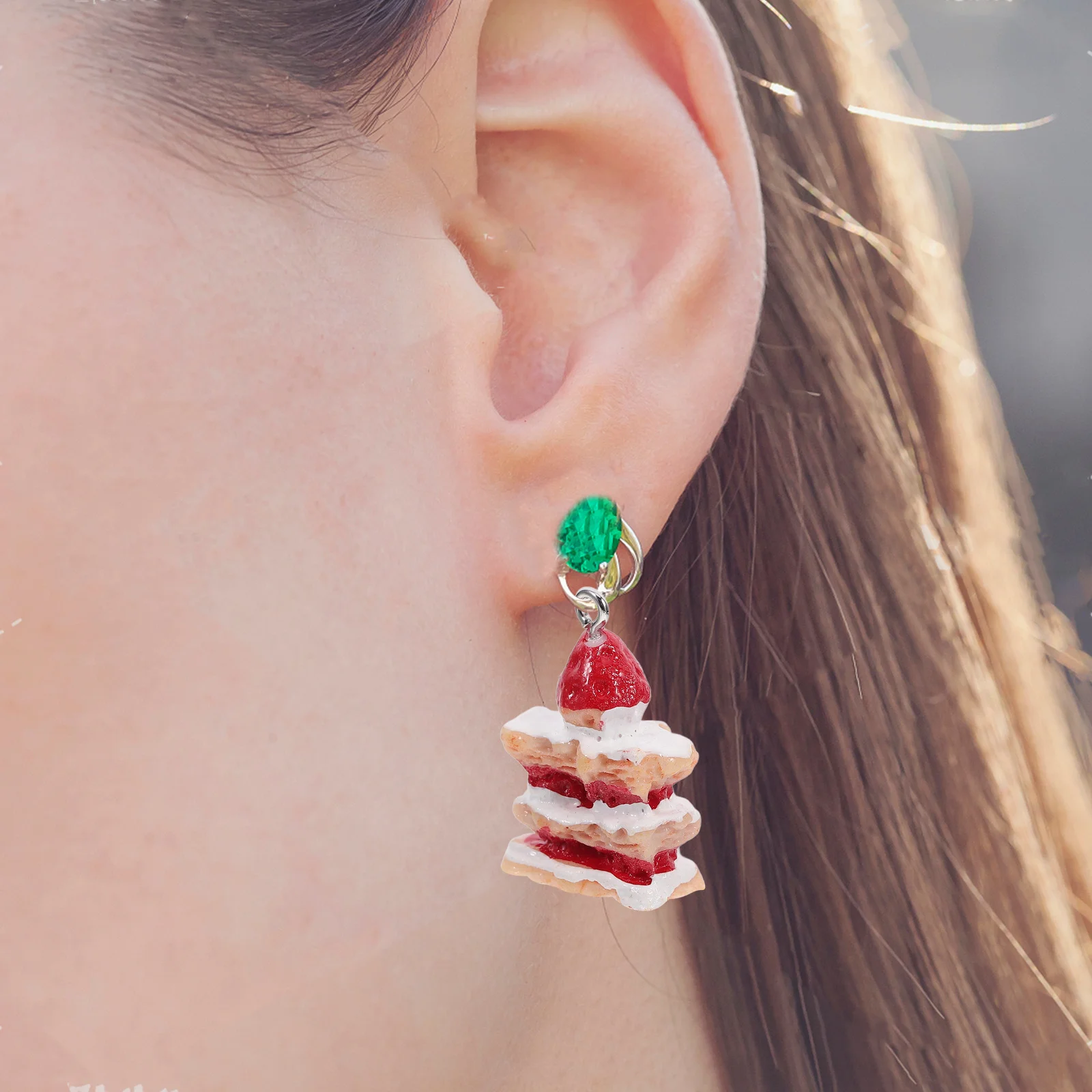 

10Pcs Kawaii Resin Strawberry Cake Keychain Charms Cute Dessert Jewelry DIY Fruits Craft Beads for Bags Accessories