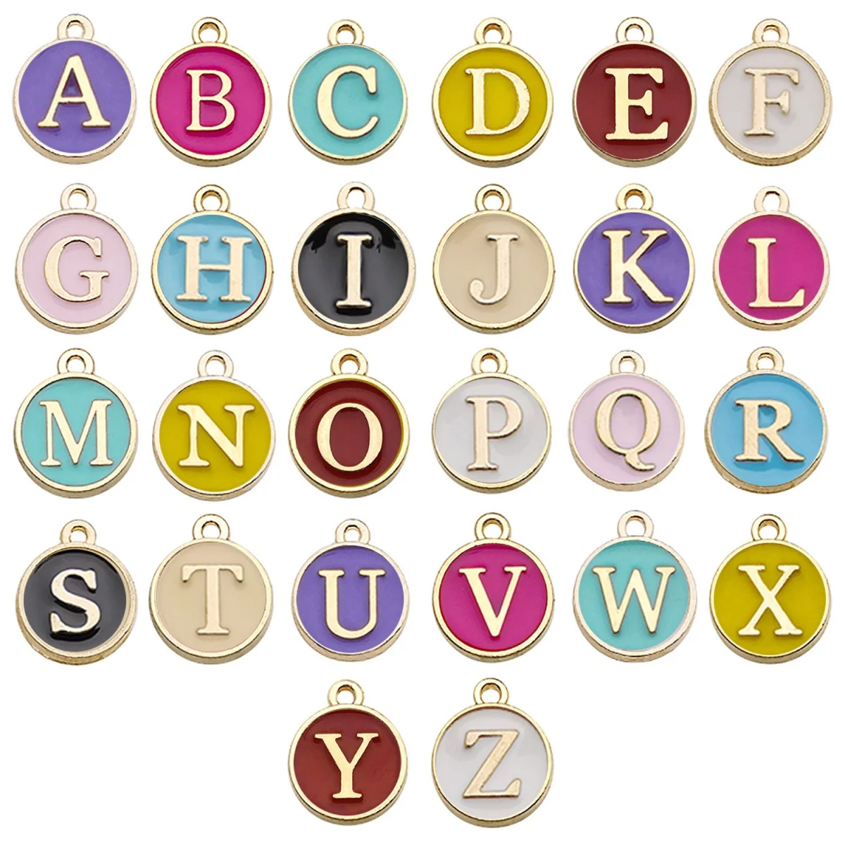 26pc A-Z letters each A double-sided alloy set 10 colors optional DIY accessories for boys and girls holiday gifts