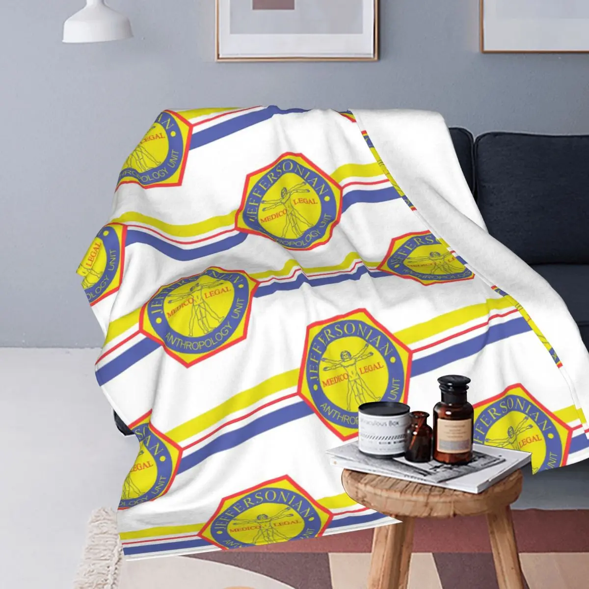 BONES Jeffersonian Institute Blankets Soft Warm Flannel Throw Blanket Plush for Bed Travel Home Couch