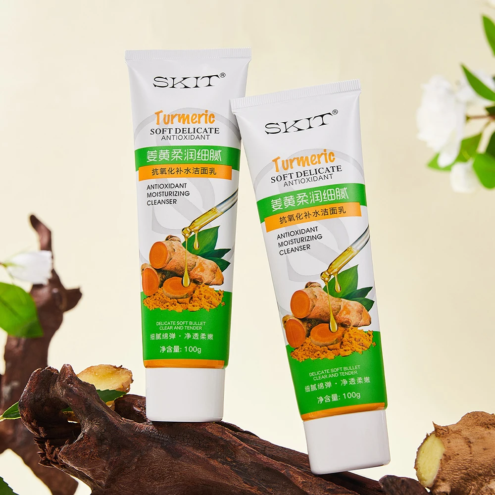 

Turmeric Anti Oxidative Acne Facial Cleanser Clean Pores Dirt Oil Control Moisturizing Face Wash Cleansing Bubble Makeup remover