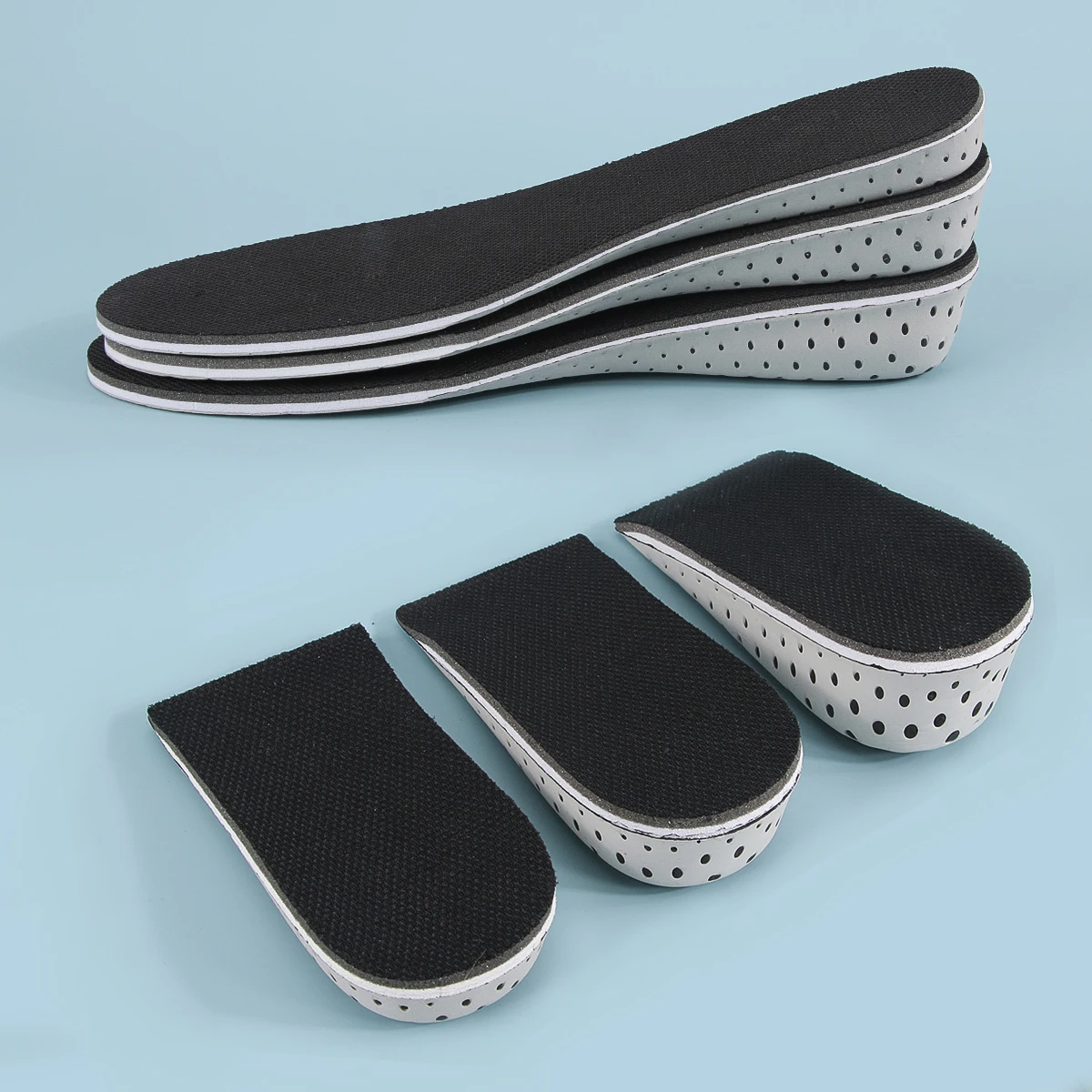 1 Pair Memory Foam Full Length/Half Length Height Increase Insole Invisible Increasing Heel Lifting Inserts for Unisex Men Women