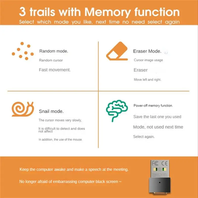 !DT~D945USB Mouse Mover Full Metal Undetectable Mouse Jiggler with Memory Function Automatic Mouse Mover Jiggler Keeps PC Awake