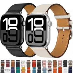 Genuine Leather Bracelet Strap For Apple Watch Band 45mm 49mm 41mm 44mm 42mm 46mm Leather Wristband iWatch Ultra 10 9 8 7 6 5 4