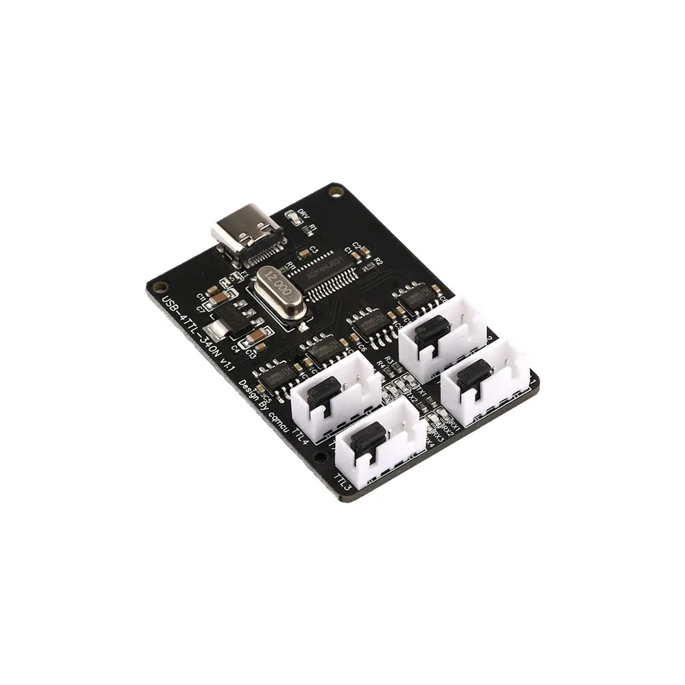 4CH USB to TTL Serial Module TTL Type-C Interface with CH340N Chip and Indicator Support 1200-2Mbps Speed