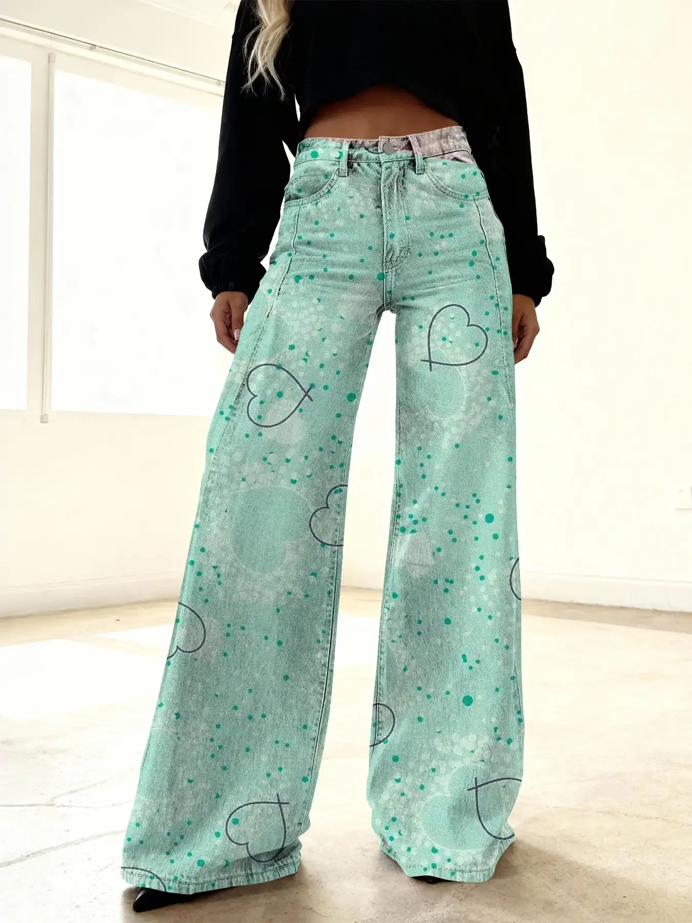 2026Women's slim fit wide leg flared pants, fashionable new retro multifunctional versatile casual pants for women.