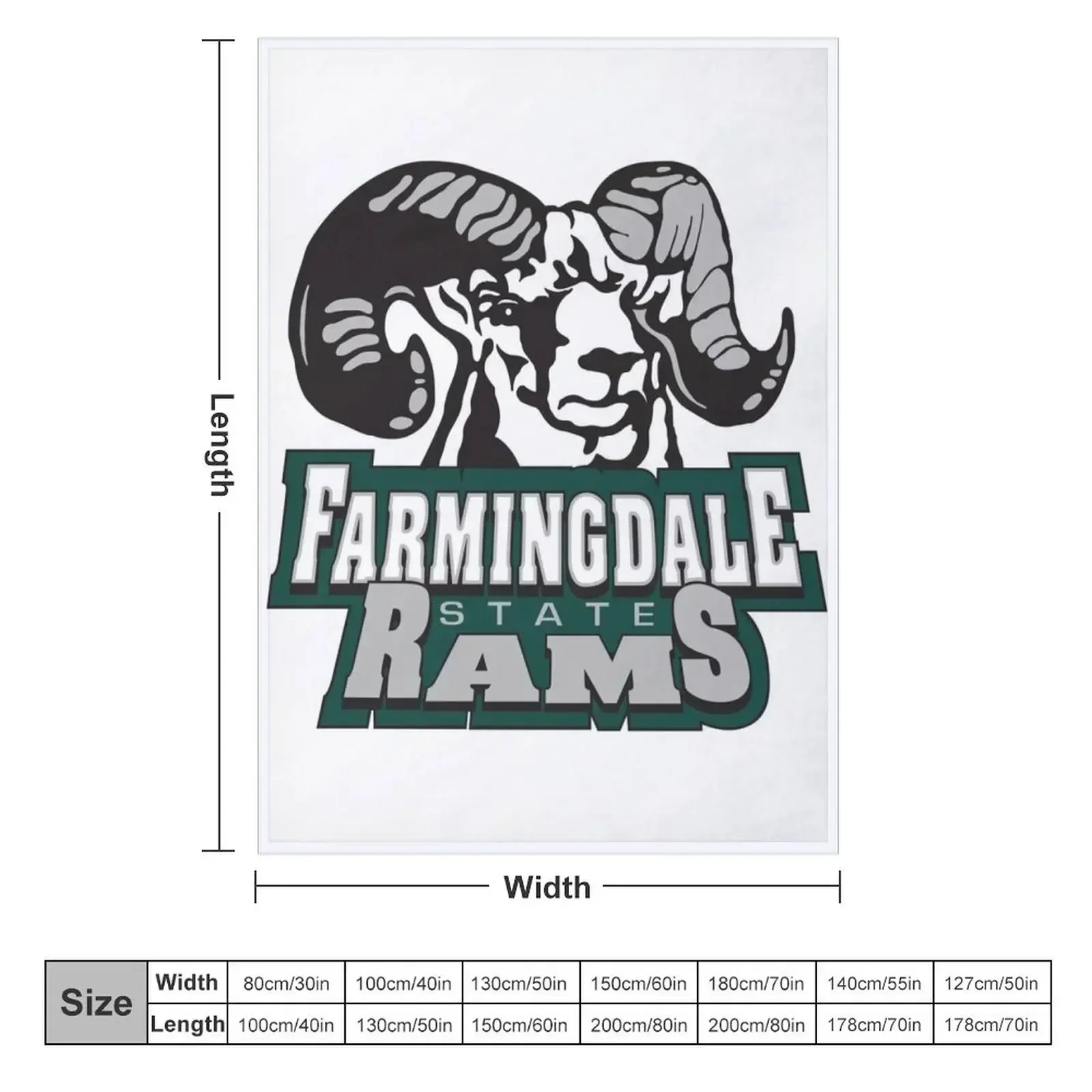 Farmingdale State rams Throw Blanket Loose Luxury Blankets