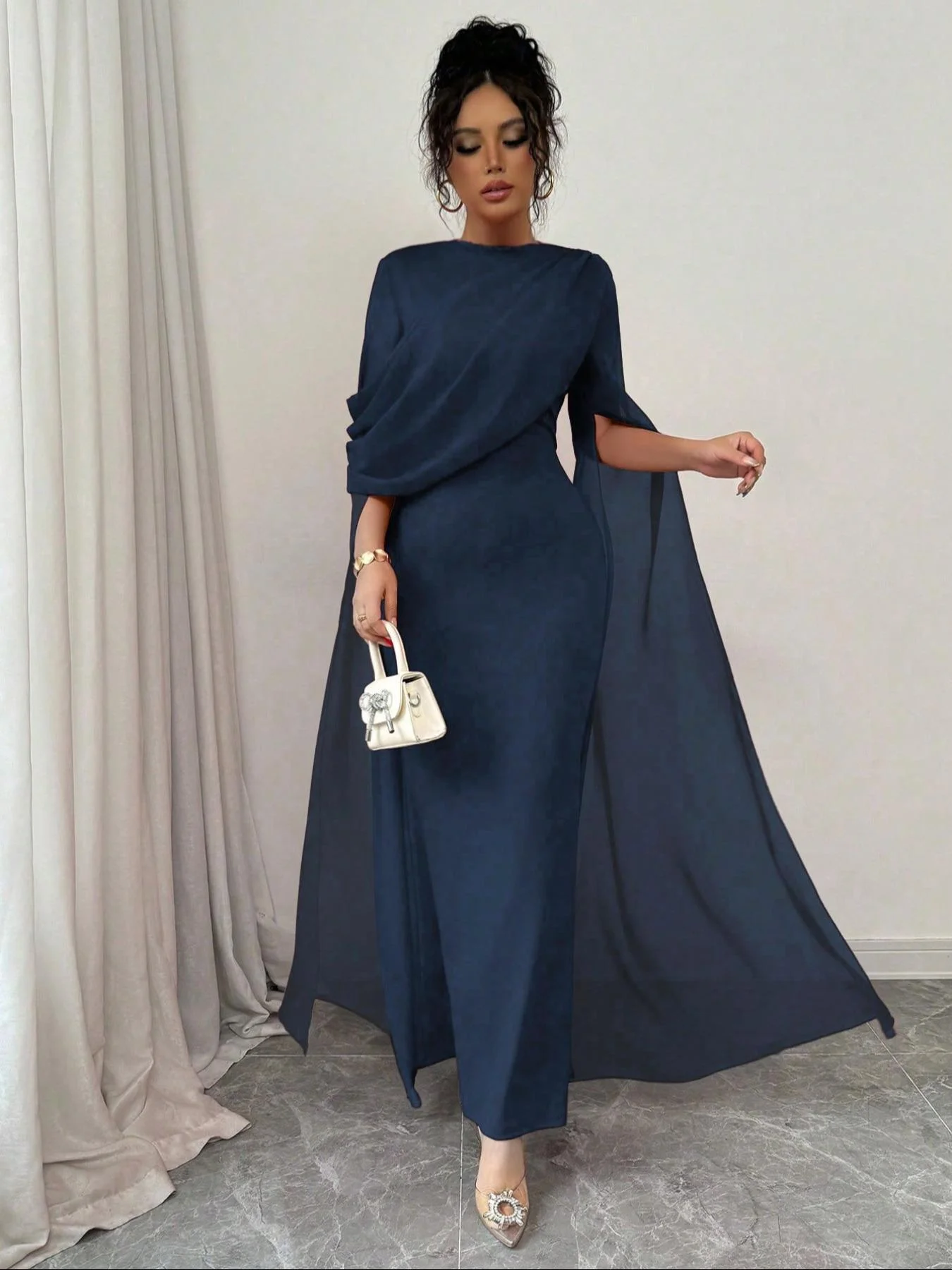 Elegante damesjurk, geweven stof, matige verdikking, casual stijl voor het hele seizoen, perfect voor dagelijks gebruik en speciale gelegenheden