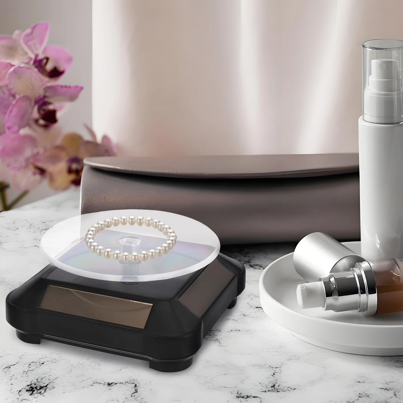 

Вращающаяся подставка для ювелирных изделий на солнечной энергии, вращающаяся платформа, проигрыватель для розничной торговли, демонстрации ювелирных изделий, домашнее использование