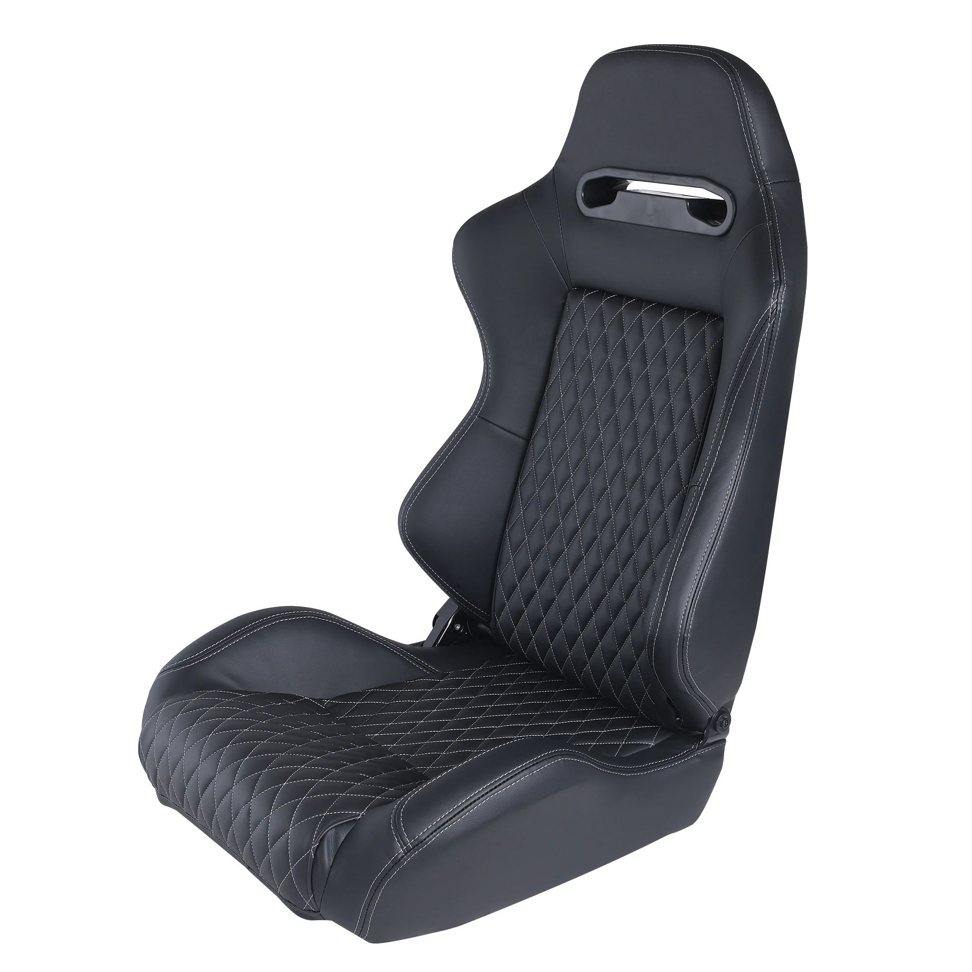 JBR1035 Universal Auto Parts Black PVC Racing Sports Car Seat With Double Rails Leather Modified Car Seats