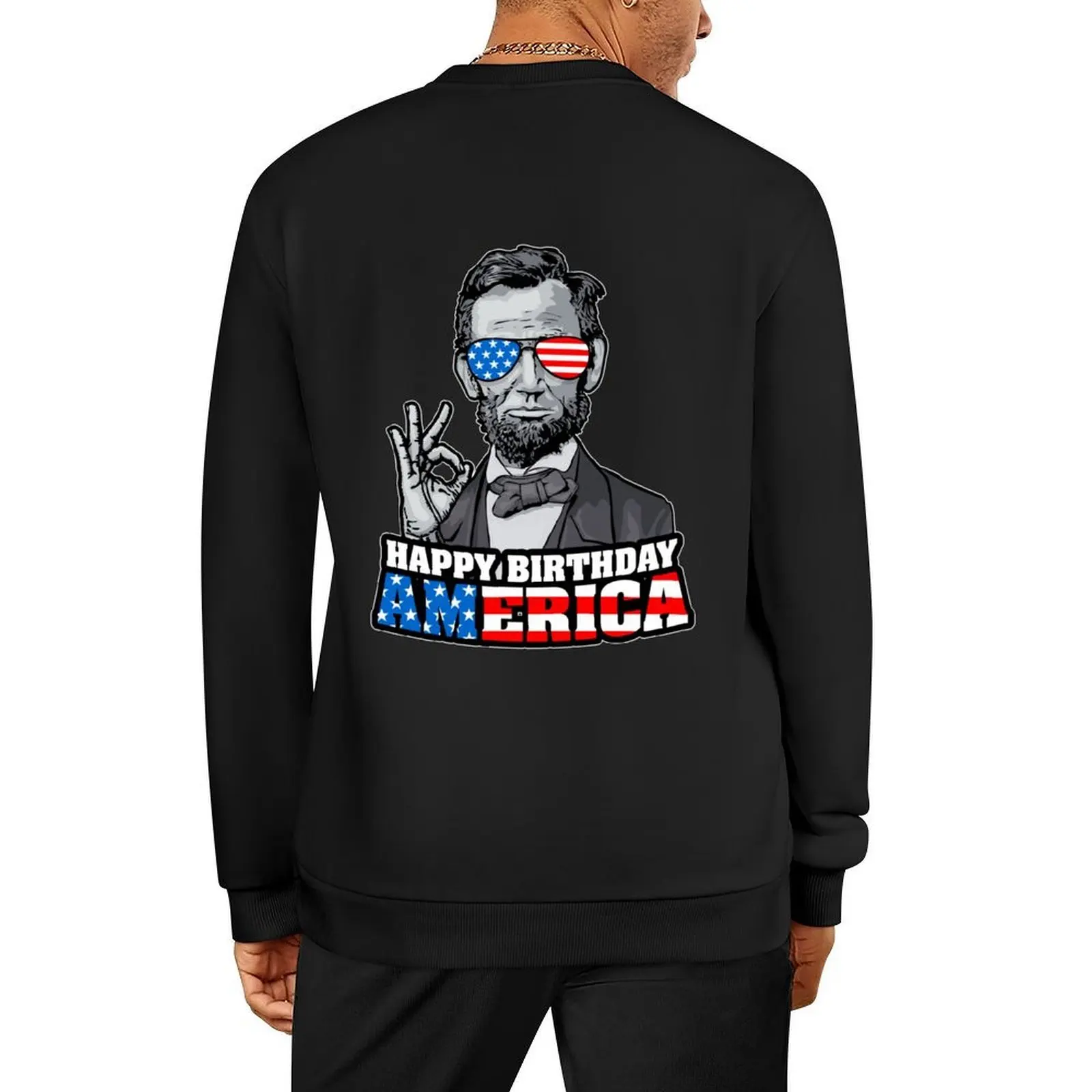 

Abraham Lincoln 4th Of July Funny OK Happy Birthday America Pullover tracksuit winter clothes men's clothes oversize sweatshirt