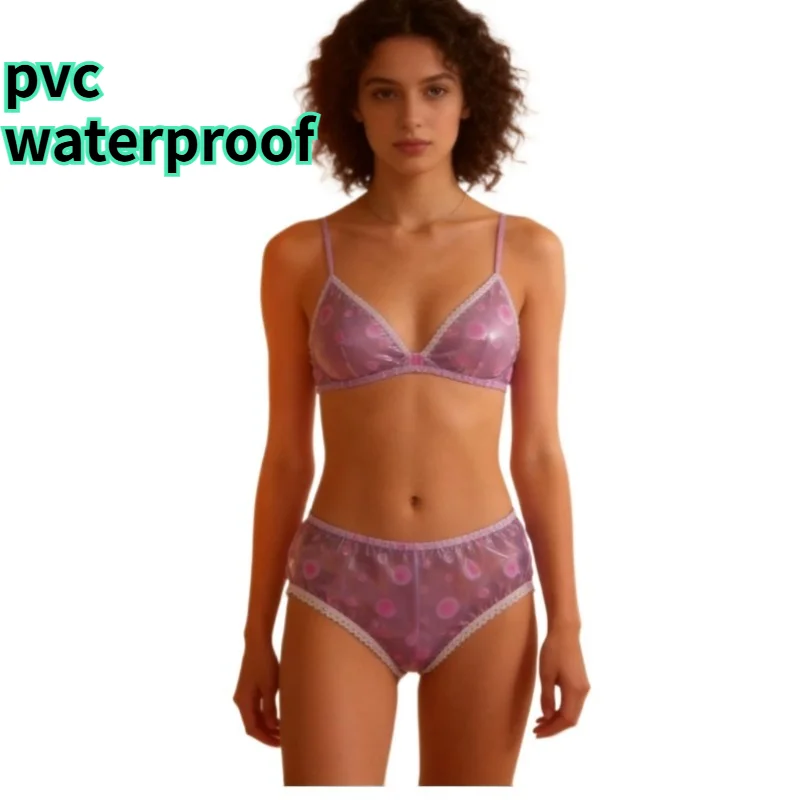 Men Lace PVC Transparent Plastic Underpants Smooth Soft Glossy Silent ABDL Mid High Waist Briefs Waterproof Adult Baby Panties