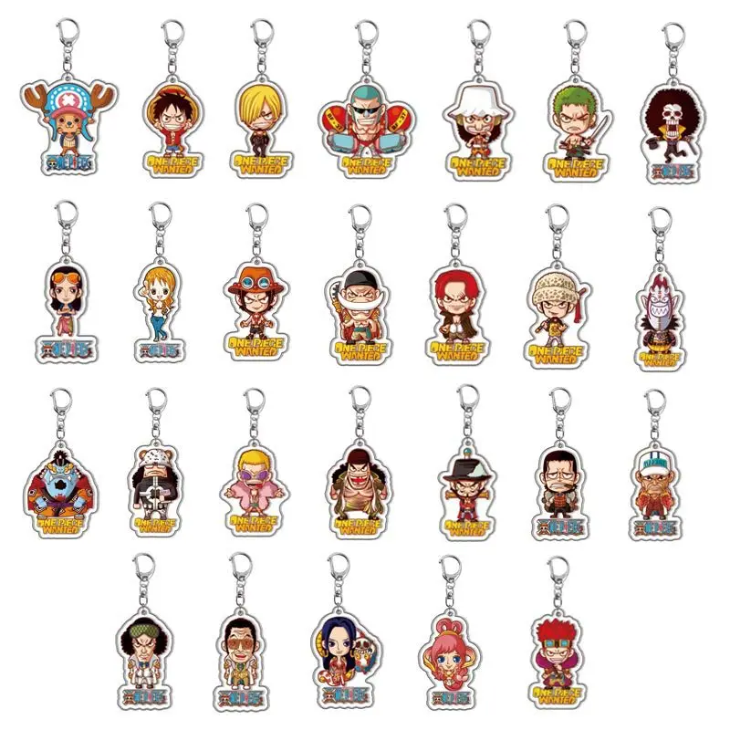 

One Piece Monkey Luffy Roronoa Zoro Anime Acrylic Keychain Jewelry Bag Charms Fashion Pendant Accessories Friends Gift Key Ring