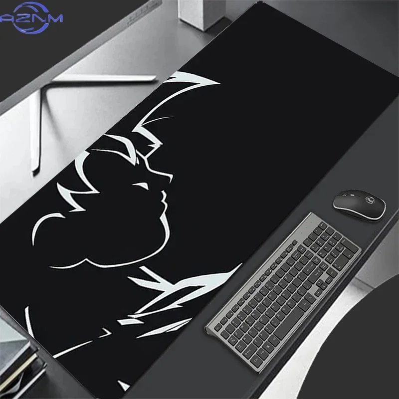 Dark Green Backdrop Anime Warrior Group With Pink Energy Lightning Mouse Pad, Rubber Non-Slip Base, Smooth Fabric Gaming Desk Ma