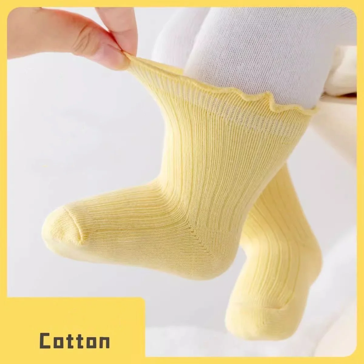 Chaussettes à volants en coton pour nouveau-né garçon, vêtement respirant et doux, de haute qualité, froncé