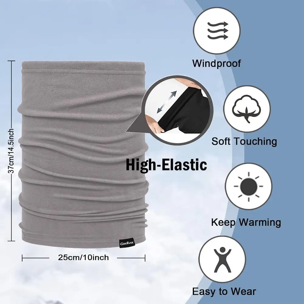 GoxRunx Winter-Halsmanschette, wärmer, weiche Fleece-Gesichtsbedeckung, winddicht, Gesichtsschal für kaltes Wetter, zum Skifahren, Wandern, Männer und Frauen