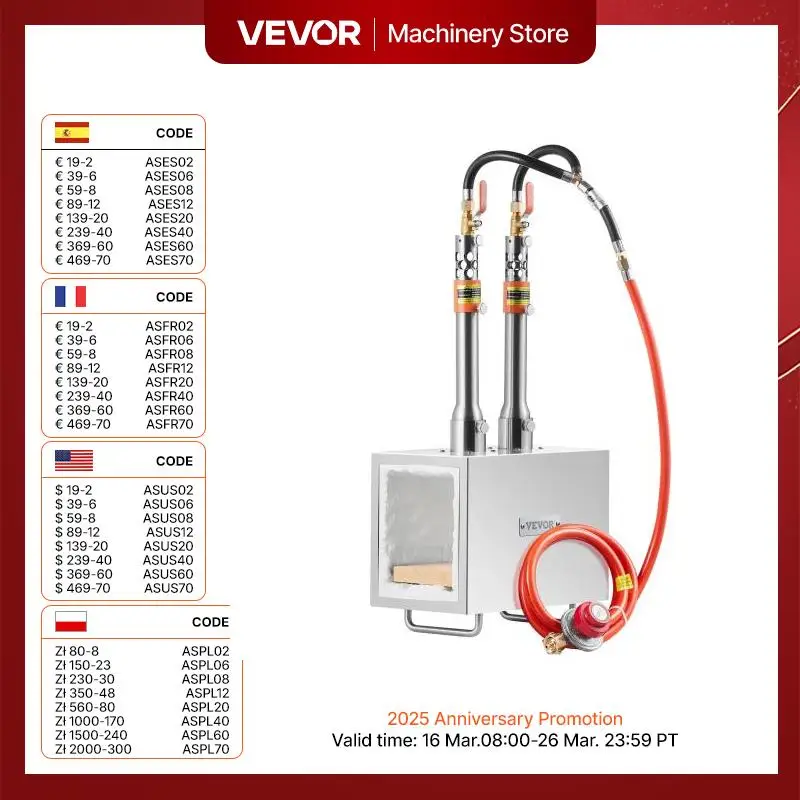 VEVOR Portable Propane Forge Farrier Forge 2600℉ Tool and Knife Making Blacksmithing Gas Forge Square Stainless Steel Forge