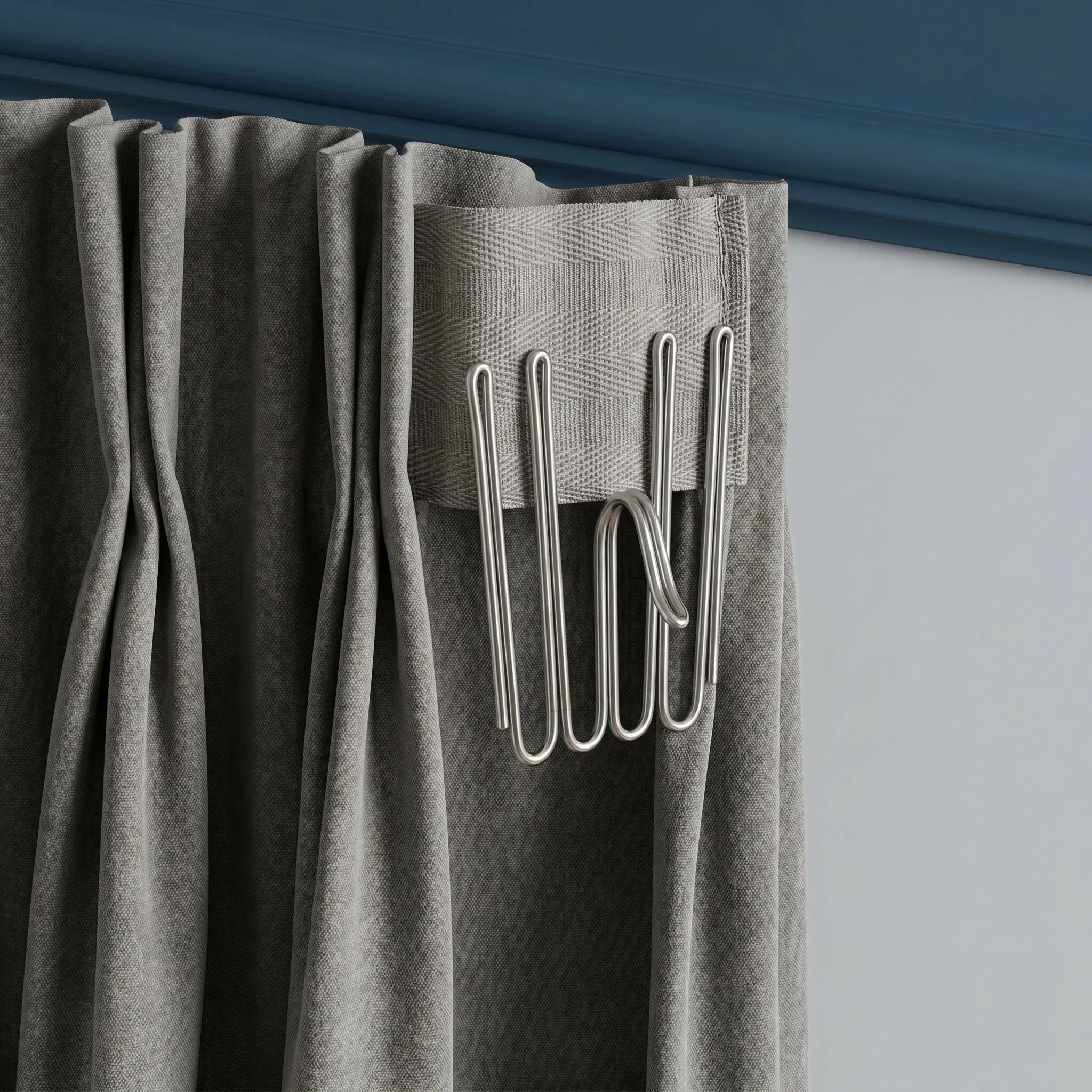 12pcs Stainless Steel Curtain Pleat Hook Four Prong Curtain Hook Hardware Drapery Clip Holder for Window Curtain Home Office Use view 3