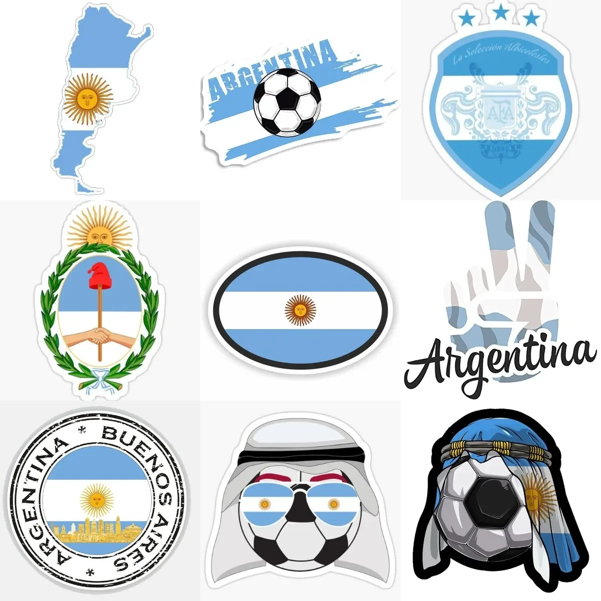 

Argentina Flag Map National Emblem PVC Sticker for Covered Scratch Decorate Car Laptop Motorcycle Camper Van Bicycle Window Room