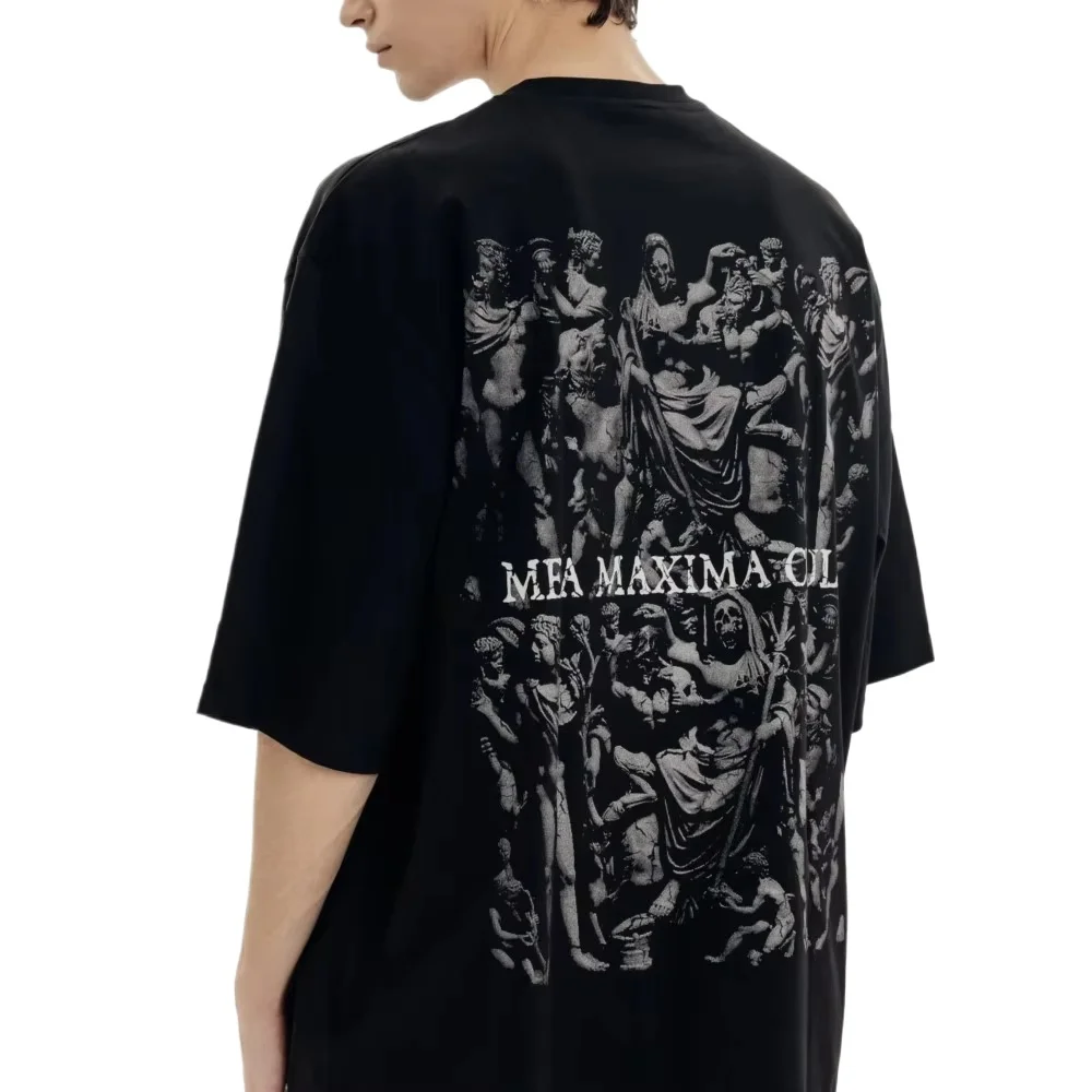

Мужская одежда большого размера в стиле Харадзюку Mea Maxima Culpa, футболка с графическим принтом, летний топ с короткими рукавами в стиле хип-хоп, панк, гот Y2k