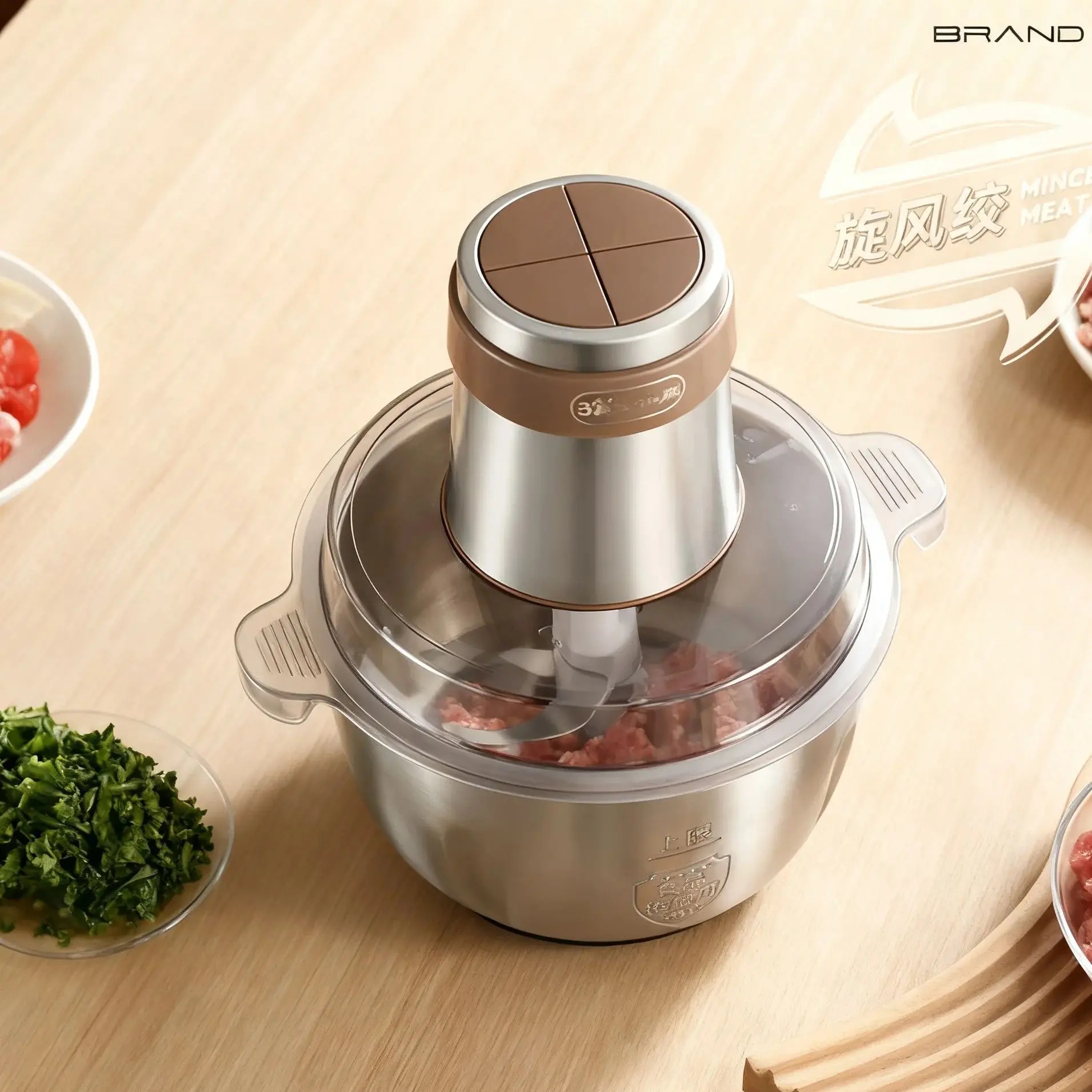 مفرمة اللحم الكهربائية متعددة الوظائف المنزلية سعة كبيرة خلاط صغير منتج أغذية الفولاذ المقاوم للصدأ للمطبخ #1