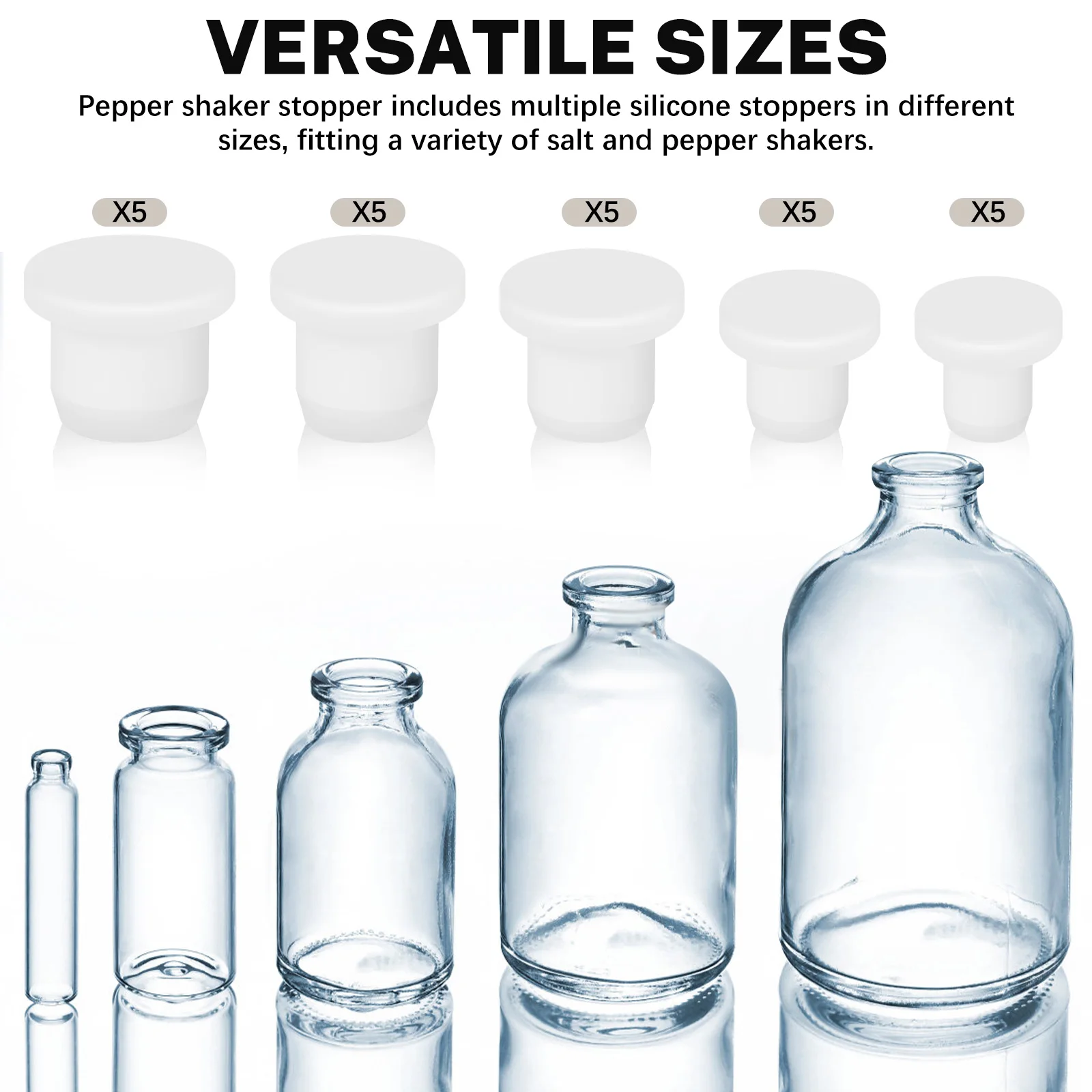 

25 Pcs Reusable Silicone Bottle Stoppers Spice Bottle Caps Silicone Plugs For Salt And Pepper Shakers Seasoning Bottle Sealer