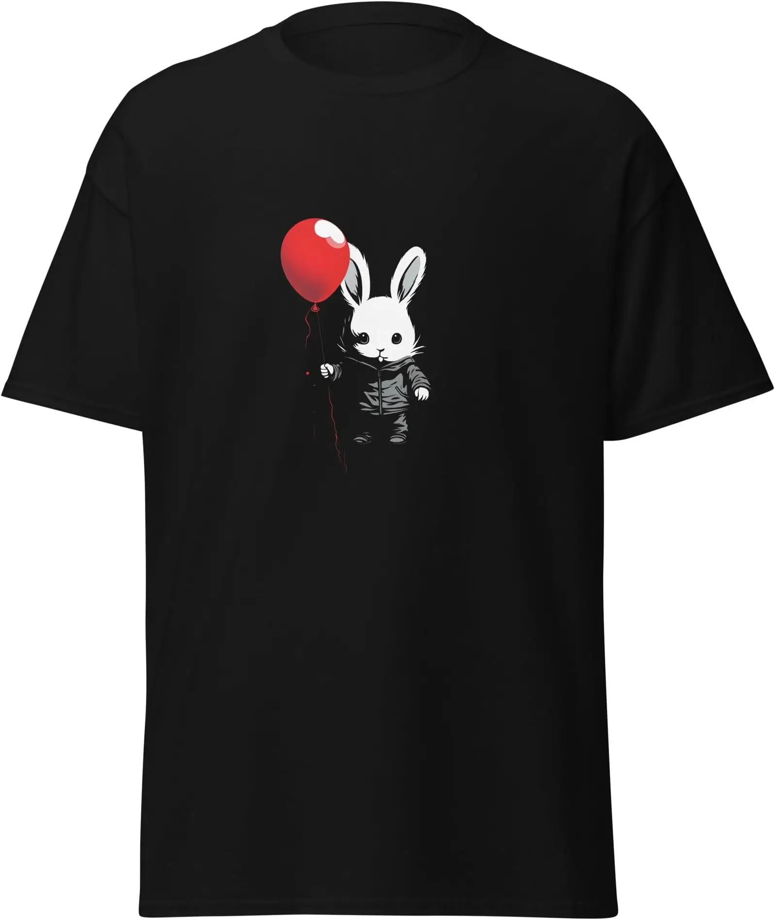 

T shirts Halloween Cool Rabbit with a Ballon Men's Classic tee, Rabbit Dad Retro, 5000 T shirt Tees Y2K tops Unisex Summer Sh