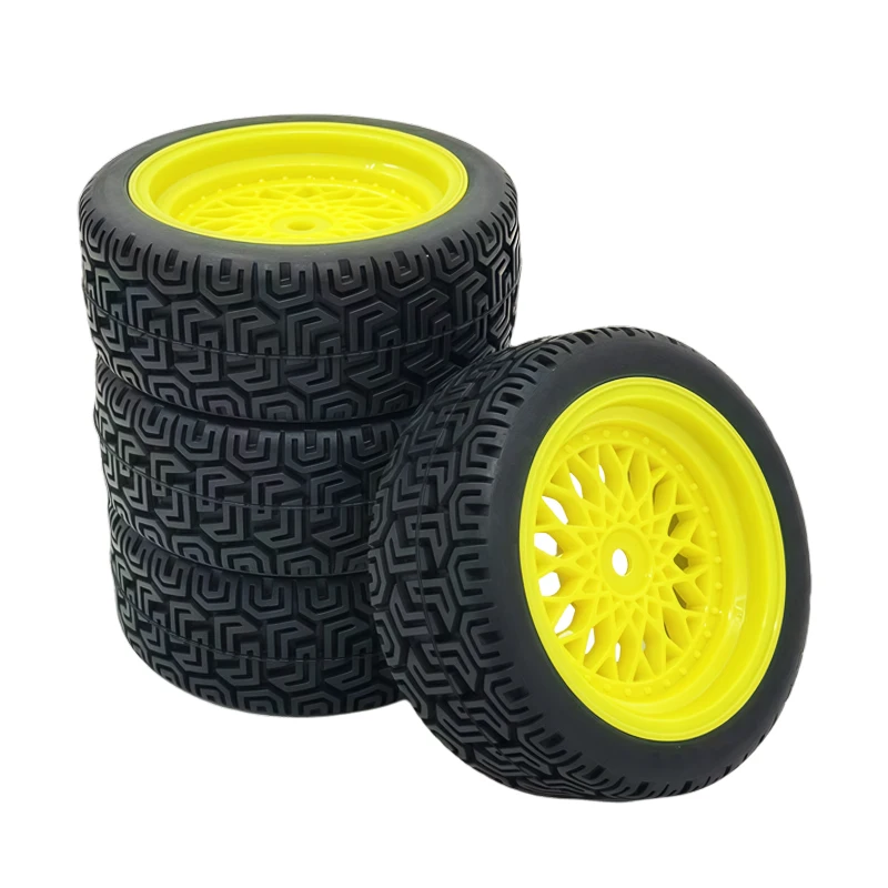 Modelo de coche RC 1/10, neumático plano para carreras de carretera TT01, fuerte agarre y resistente al desgaste, buje de nailon de 70MM