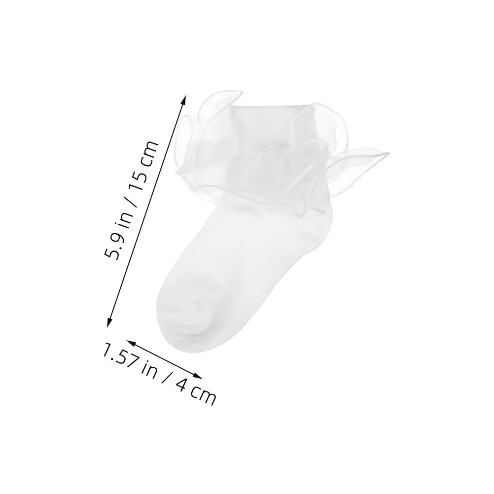 3Pairs Toddler Girl Lace Socks Breathable Cotton Soft Princess Dress Ankle Socks Kids Children White Black Purple