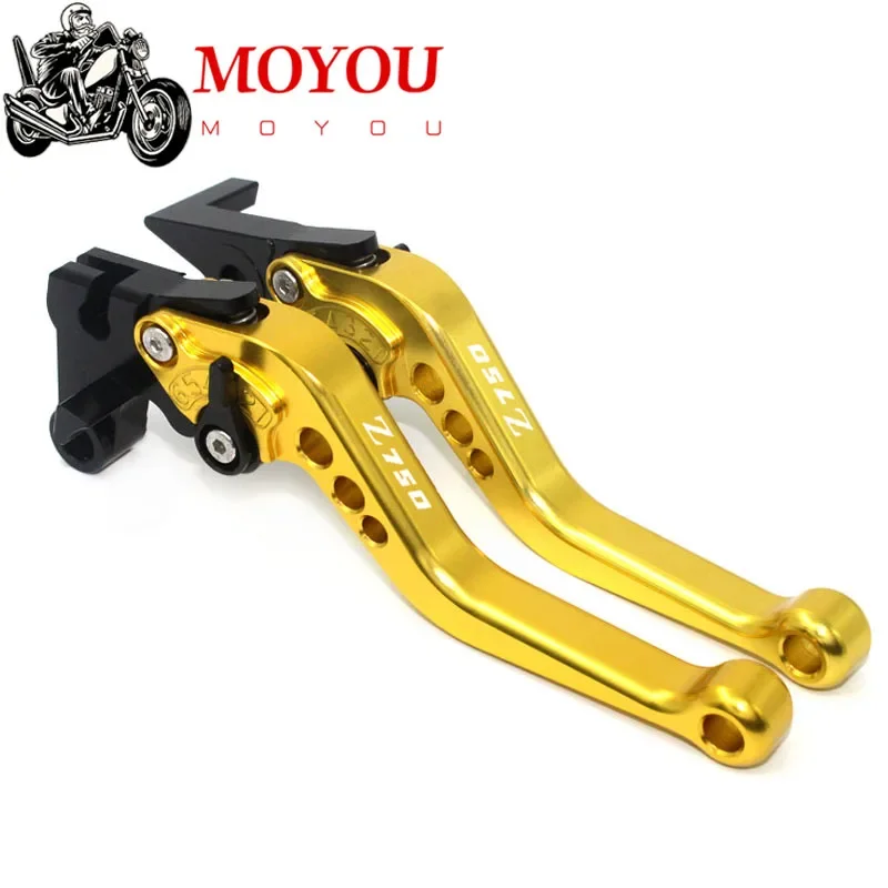 For KAWASAKI Z750 Z 750 2007-2012 Motorcycle Accessories CNC Short Brake Clutch Levers LOGO Z750 Motorbike Black