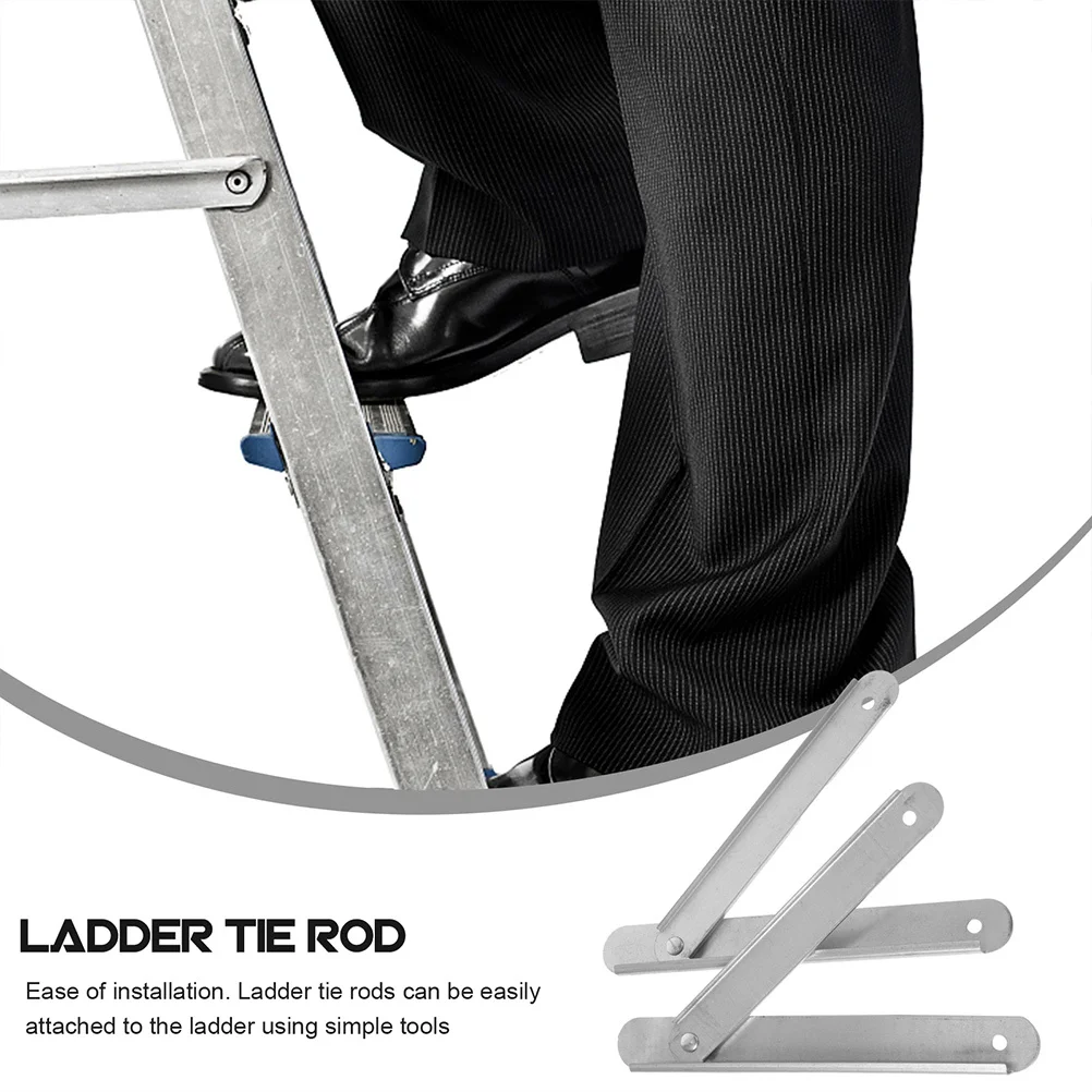 

1Pair Ladder Tie Rod Aluminum Alloy Reinforced Attic Folding Step Ladder Accessories Durable Zinc-Plated Iron