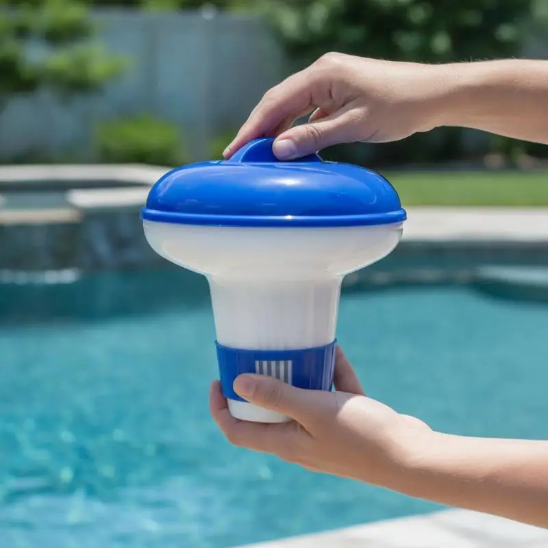 5 Inch Adjustable Air Vent Floating Chlorine Dispenser Leakproof Pool Spa Hot Tub Accessory For Indoor Outdoor Use