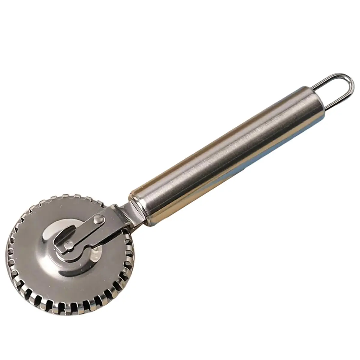 AB09 1pc Stainless Steel Pastry Roller - Dough Crimper for Baking, Dumplings & Empanadas