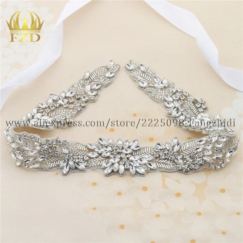 

(30 pieces)Wholesale Handmade Hot Fix Crystal Sew On Bridal Sliver Rhinestone Crystal Applique for Wedding Sash and Belt Decor