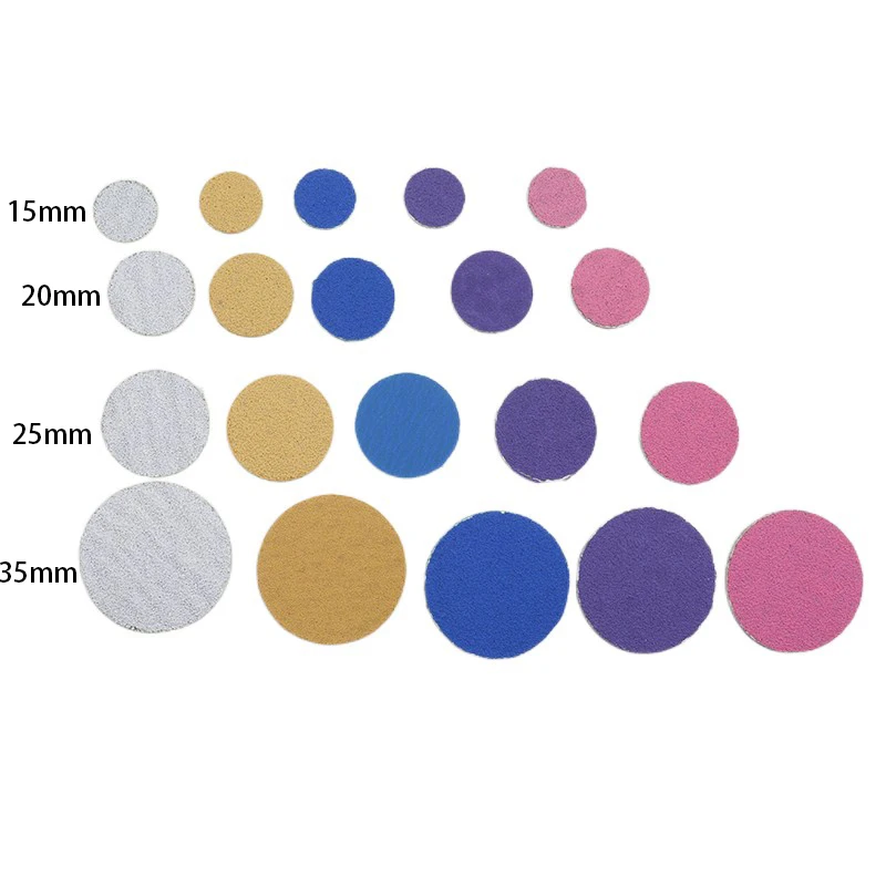 5 farben Schleifen papier 50/stücke Pediküre Fuß Pflege Werkzeuge 15mm 20mm 25mm 35mm nagel bohrer Disk disc Salon Calluse Austauschbare