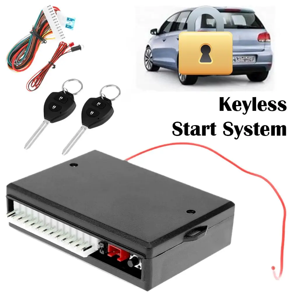 

Car Keyless Entry System Remote Start Kit with 2 Remote Keys Central Door Lock/Unlock Trunk Release for Universal Vehicles H3B0