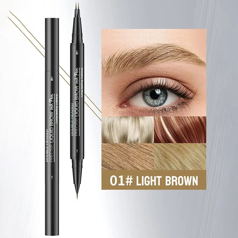 Penna per sopracciglia impermeabile, matita per sopracciglia Microblading 4 con testa, trucco (colori) dall'aspetto di 5 sopracciglia naturali divise B4O7