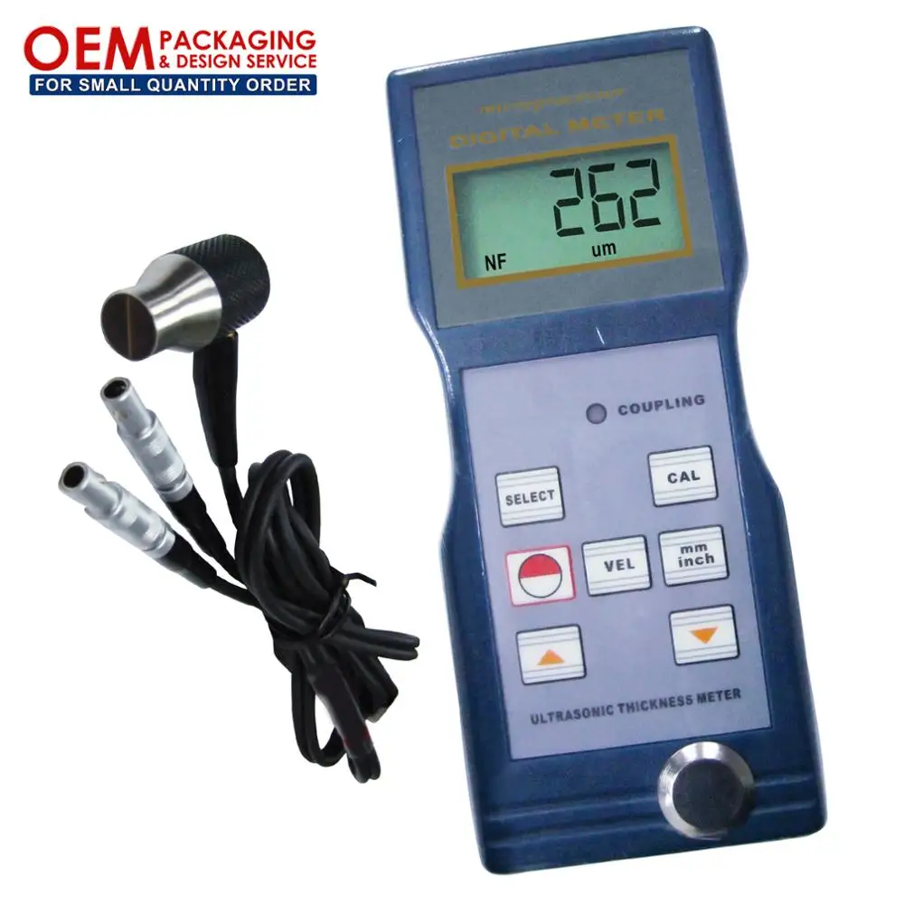 

Digital Thickness Gauge Ultrasonic 1.5~ 200mm Steel Zinc Quartz Glass Tester (OEM packaging available)