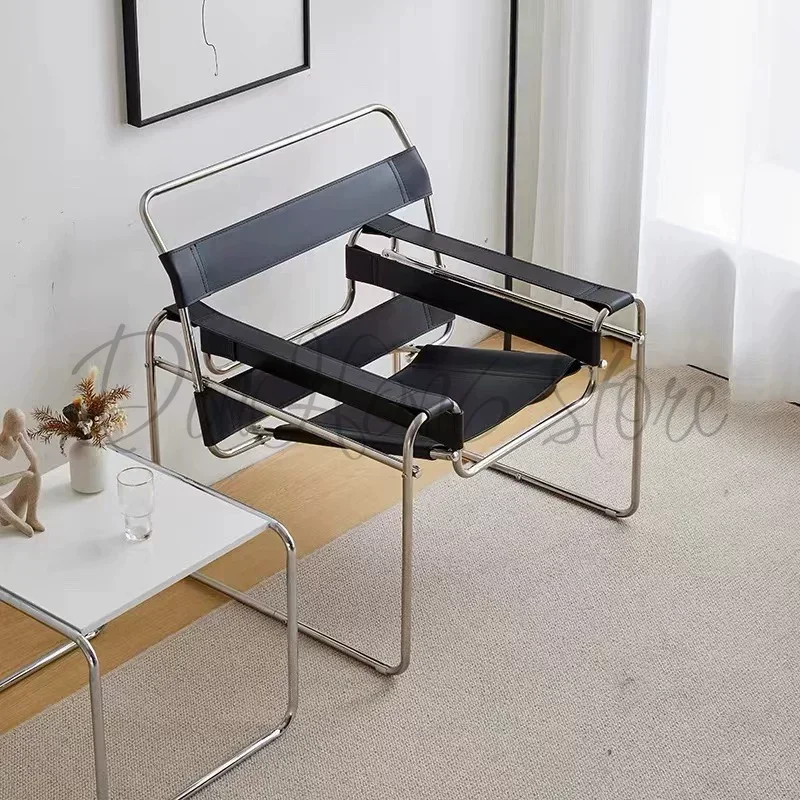 Modern minimalist creative leather single sofa living room bedroom Internet celebrity photo chair