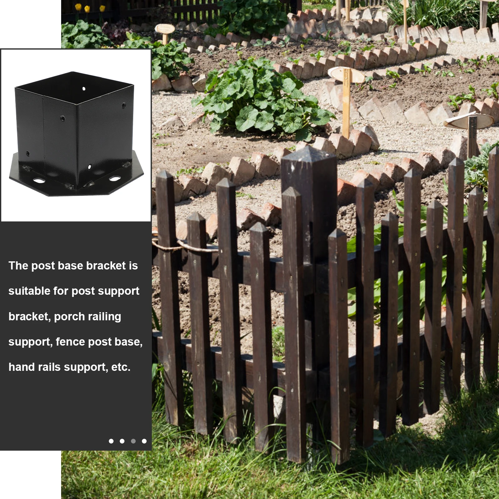 

4x4 Post Sleeve Railing Support Iron Base Cover Fence Bracket Outdoor Garden Farm Handrails Anchors Flange Deck Trim Holder