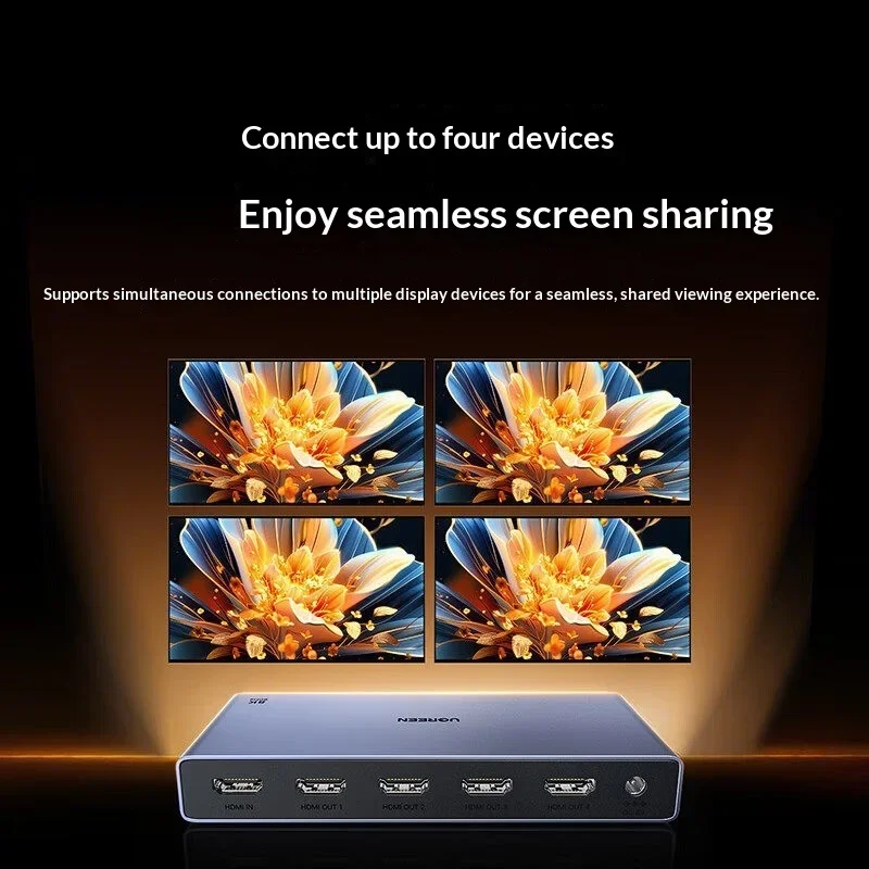 UGREEN CM713-25858 HDMI 2.1 Splitter 1 in 4 Out 8K 60Hz 4K 240Hz Aluminum for Monitor TV